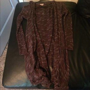 long sleeve cardigan with hood size m